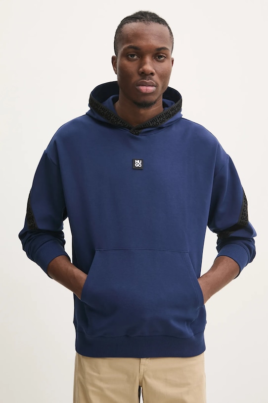 Dukserica HUGO s kapuljačom mornarsko plava 50521429
