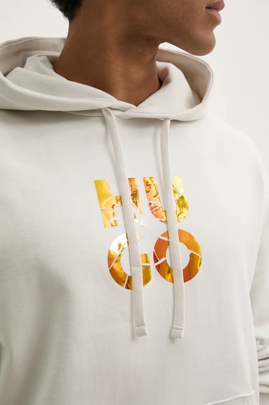 HUGO bluza bawełniana 50522119 beżowy