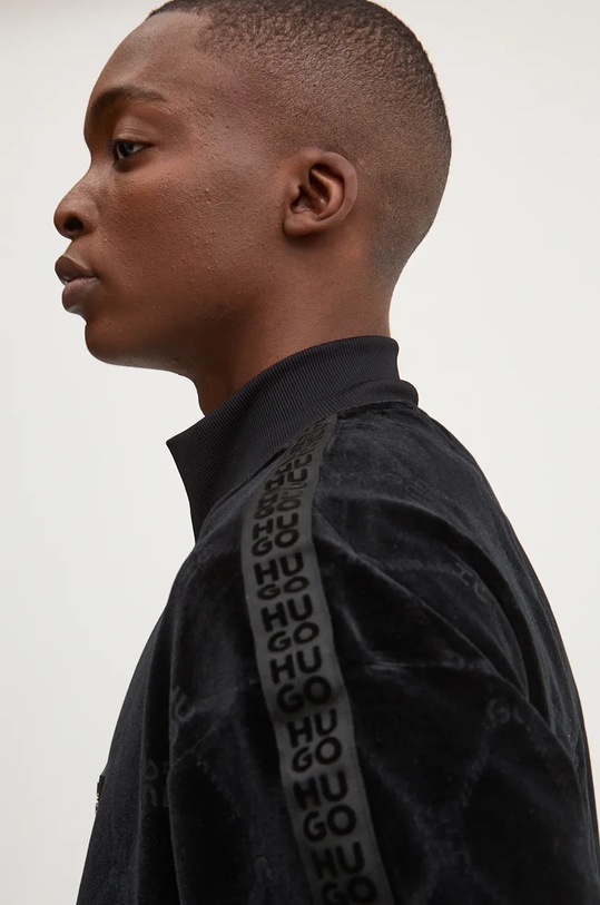 HUGO bluza welurowa 50522511 czarny