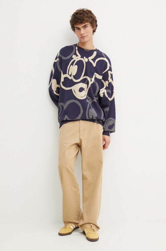 Desigual hanorac de bumbac OHIO x Disney 24WMSK17 bleumarin AW24