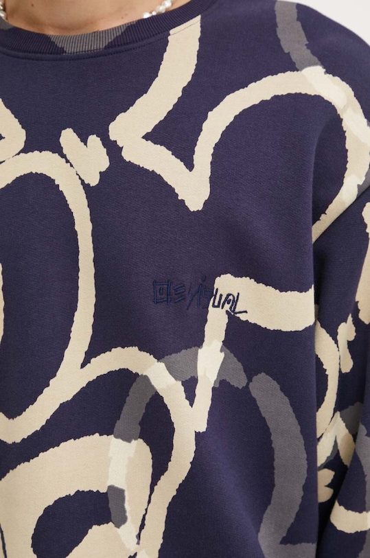 Desigual hanorac de bumbac OHIO x Disney 24WMSK17 bleumarin