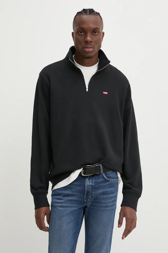 Bavlněná mikina Levi's bez kapuce černá A8606