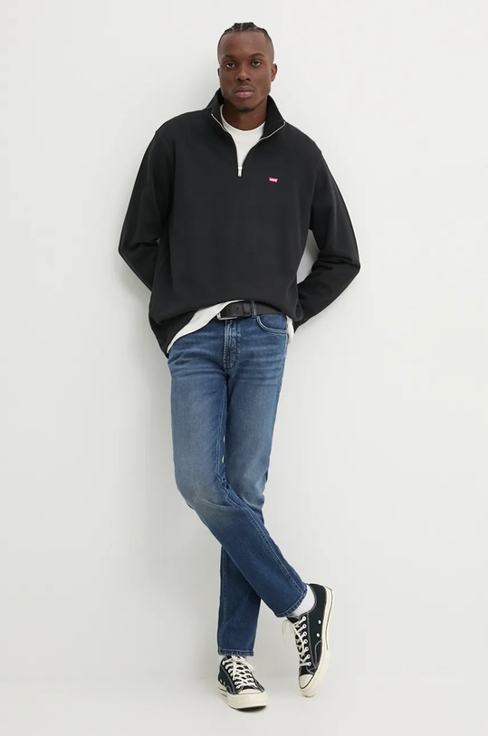 Bavlnená mikina Levi's A8606 čierna AW24