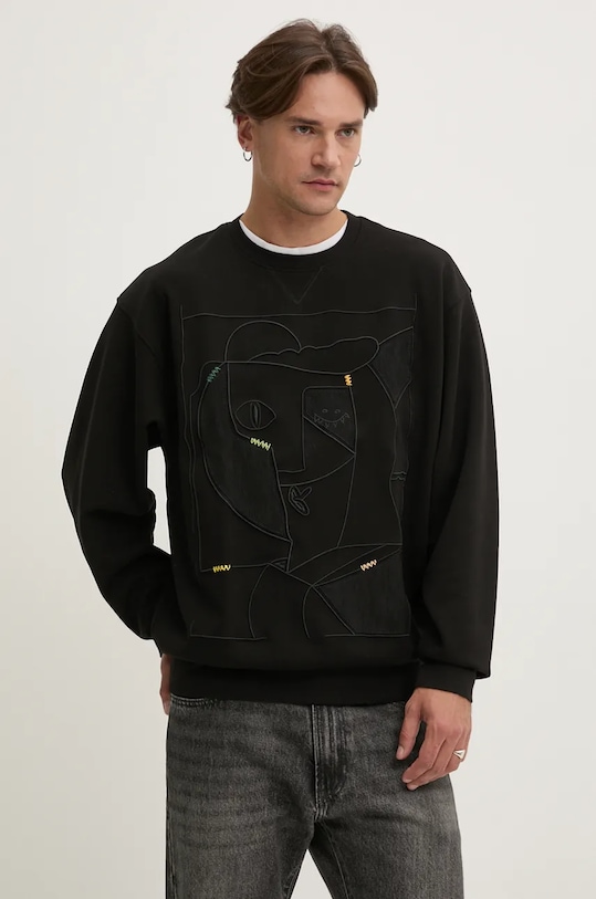 Desigual bluza OREGON aplikacja czarny 24WMSK13