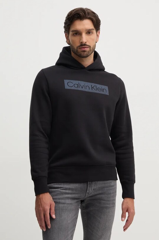 Mikina Calvin Klein s kapucňou čierna K10K113552