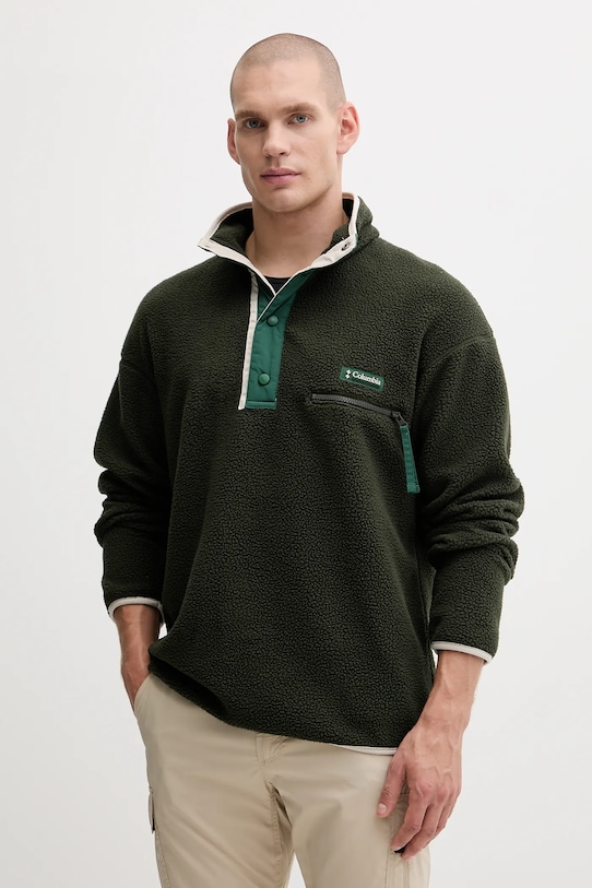 Sportovní mikina Columbia Helvetia II bez kapuce zelená 2090891
