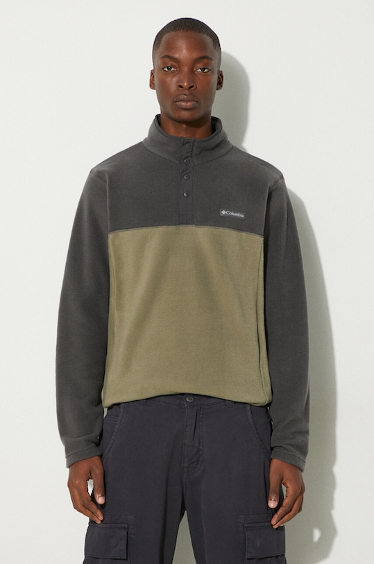 Columbia sports sweatshirt Steens Mountain Half Snap plain green 2097721