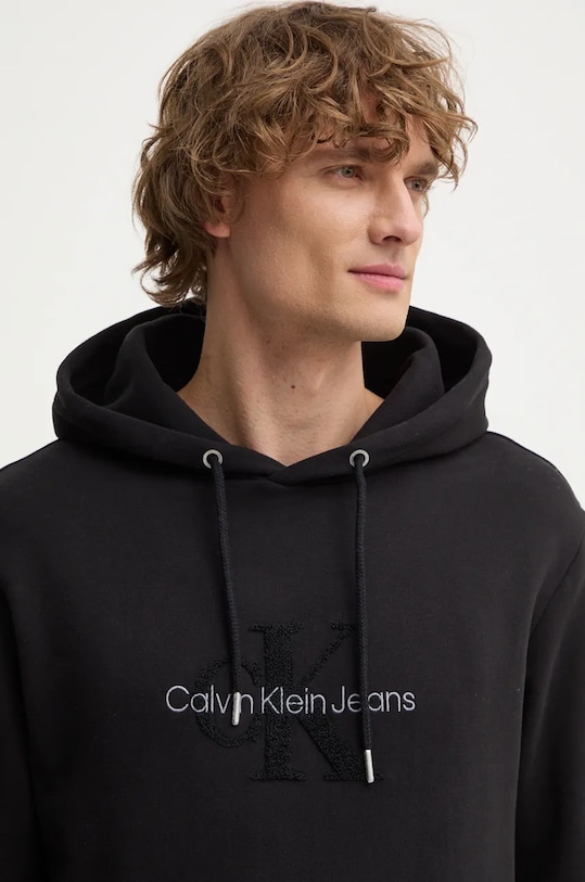 Bavlnená mikina Calvin Klein Jeans čierna J30J326637