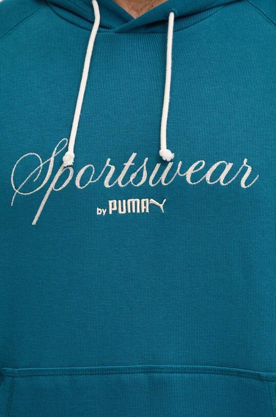 Bavlněná mikina Puma 626722 tyrkysová