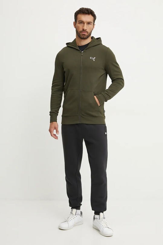 Bavlněná mikina Puma 676815 zelená AW24