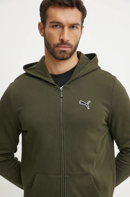 Bavlněná mikina Puma zelená 676815