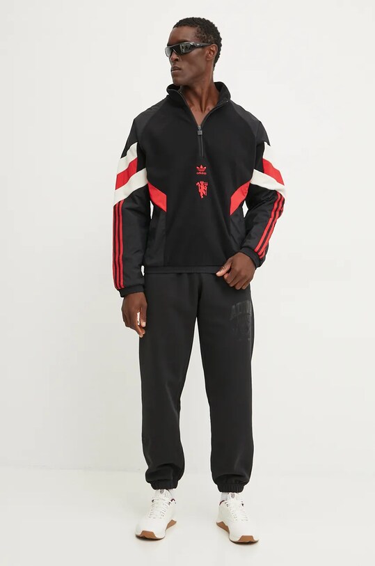 Fleecová mikina adidas Originals x Manchester United IS6528 čierna AW24