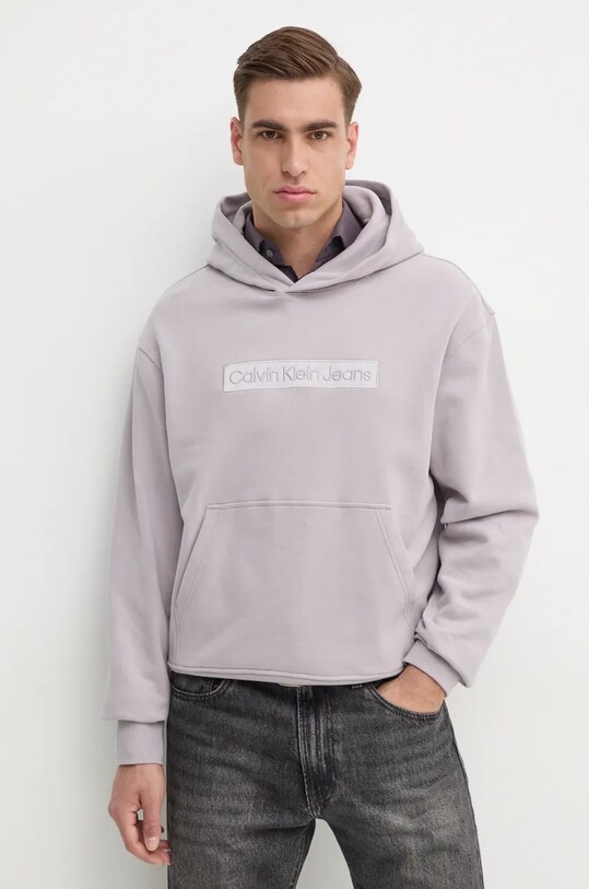 Хлопковая кофта Calvin Klein Jeans хлопок серый J30J326147