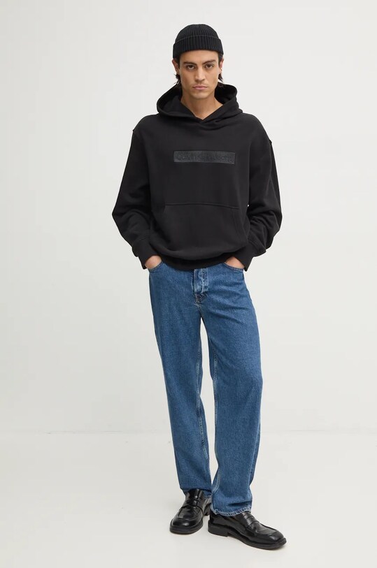 Bavlněná mikina Calvin Klein Jeans J30J326147 černá AW24