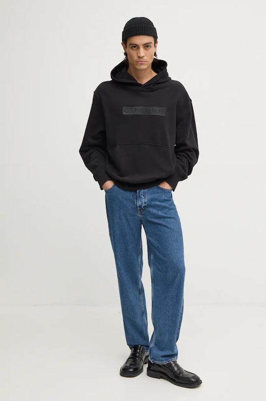 Bavlněná mikina Calvin Klein Jeans J30J326147 černá AW24