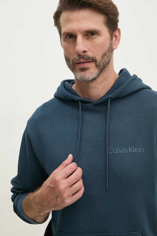 Bavlněná mikina Calvin Klein Jeans námořnická modř J30J326404