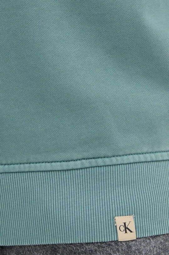 Βαμβακερή μπλούζα Calvin Klein Jeans J30J326687 τιρκουάζ
