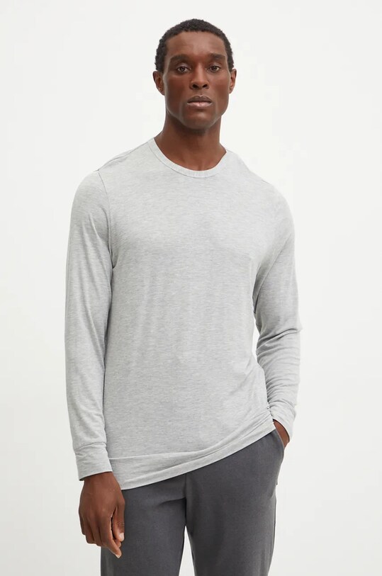Pyžamové tričko s dlouhým rukávem Calvin Klein Underwear vrchní šedá 000NM2234E