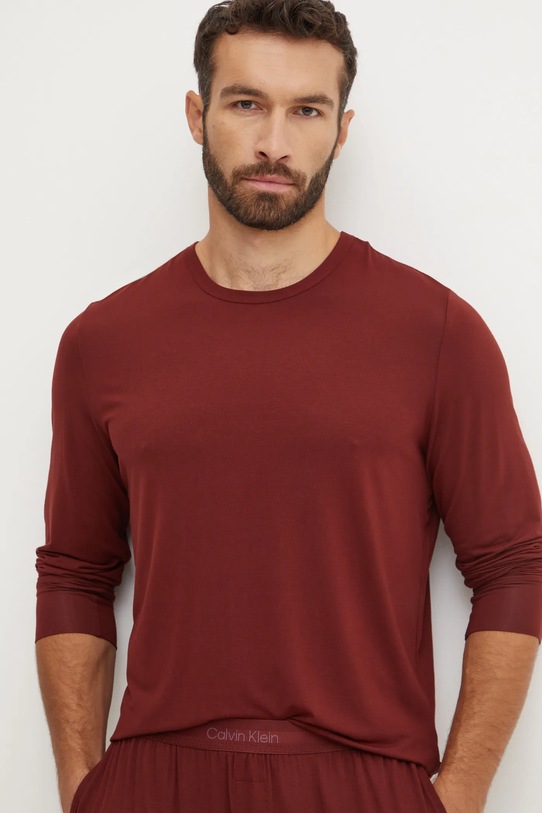 Pyžamové tričko s dlouhým rukávem Calvin Klein Underwear červená 000NM2234E