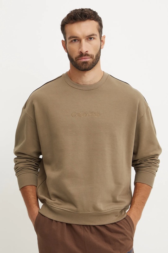 Bavlněná mikina Calvin Klein Underwear nášivka zelená 000NM2724E