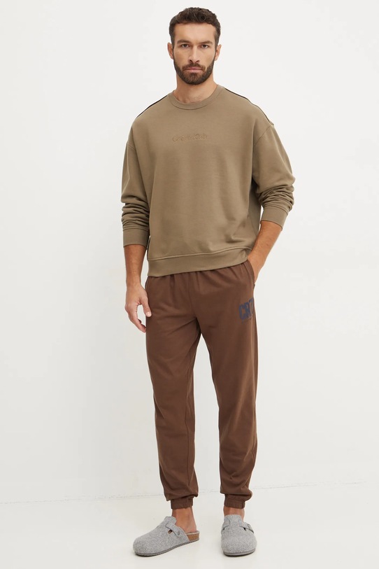 Bavlněná mikina Calvin Klein Underwear 000NM2724E zelená AW24