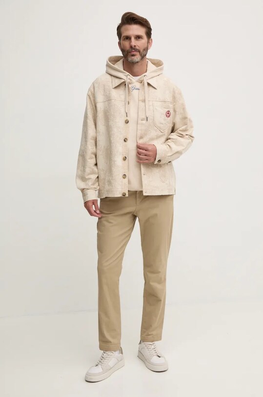 Guess bluza bawełniana M4BQ21.KCH01 beżowy AW24