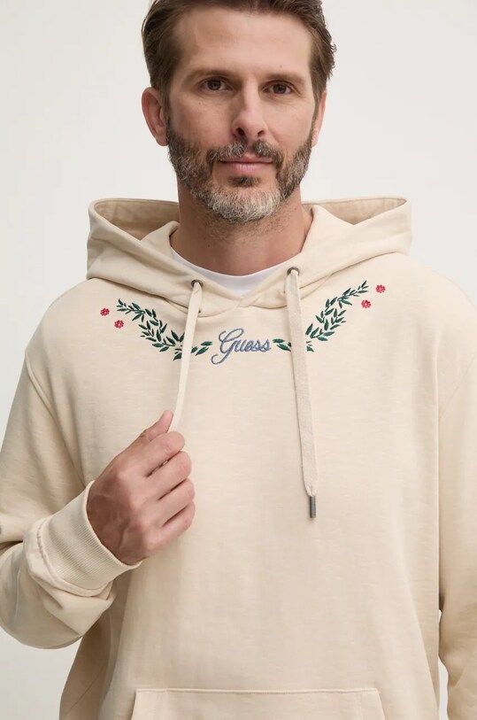 Хлопковая кофта Guess бежевый M4BQ21.KCH01