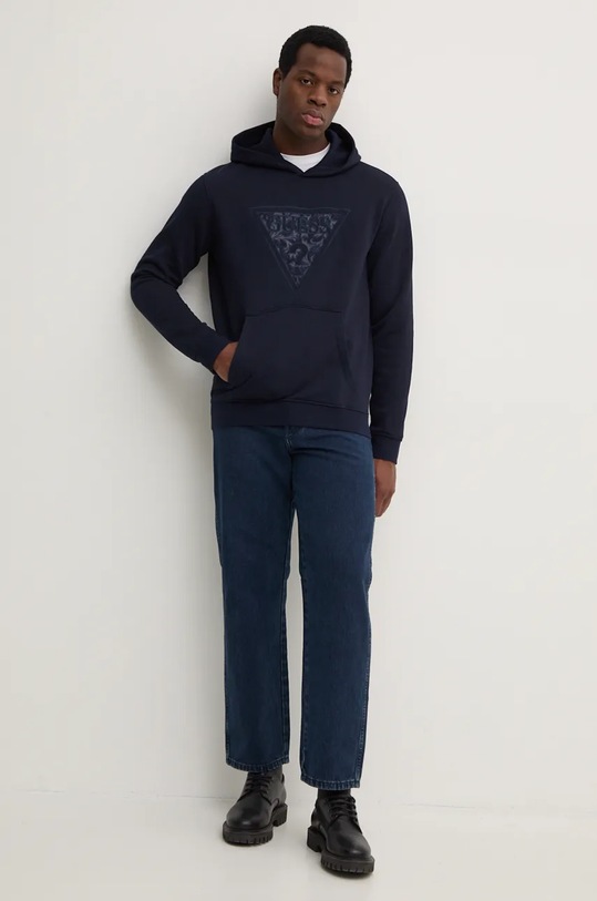 Guess bluza EMBROIDERED M4BQ25.K9Z21 granatowy AW24