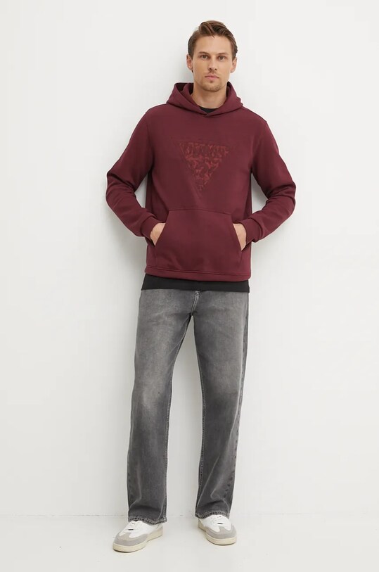 Μπλούζα Guess EMBROIDERED M4BQ25.K9Z21 μπορντό AW24