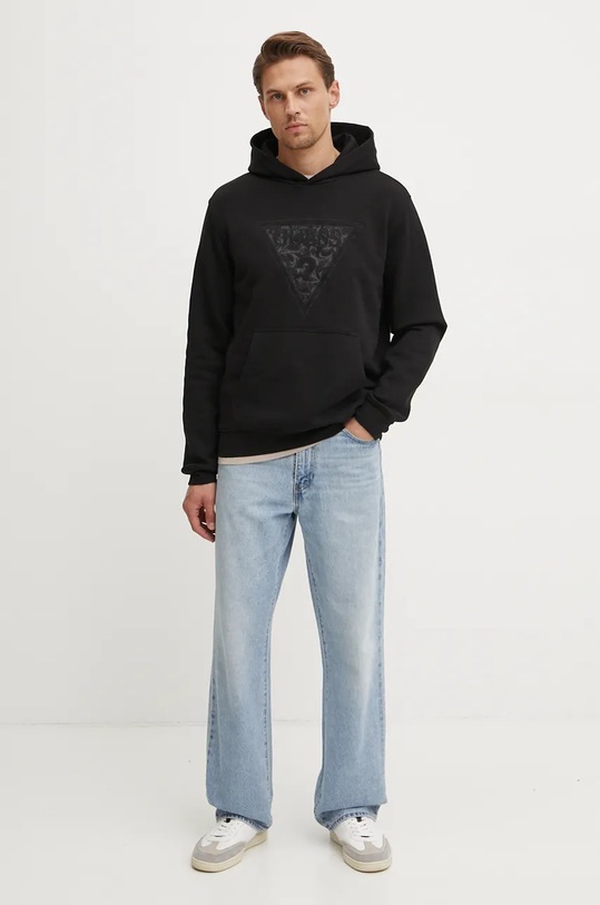 Guess bluza EMBROIDERED M4BQ25.K9Z21 negru AW24