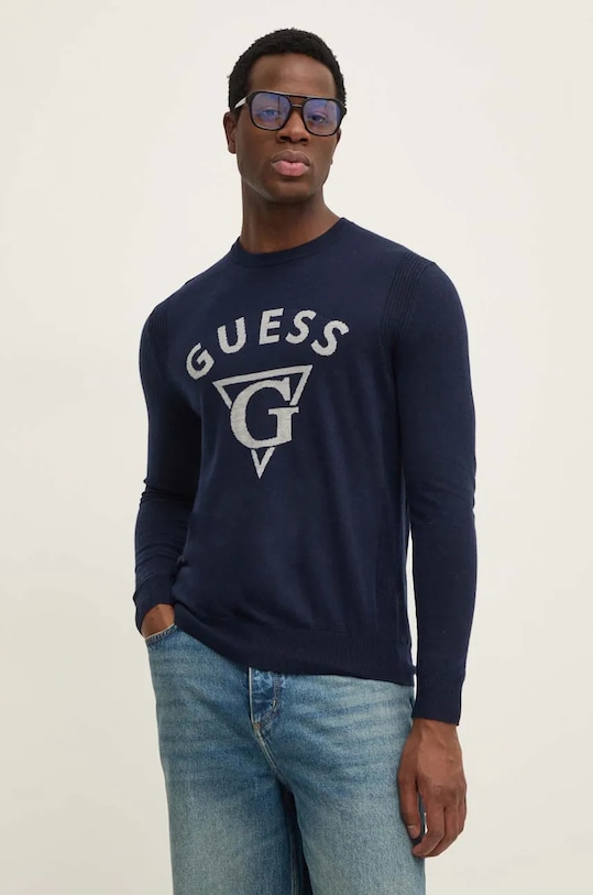 Guess sweter EDGAR okrągły granatowy M4BR06.Z3H82