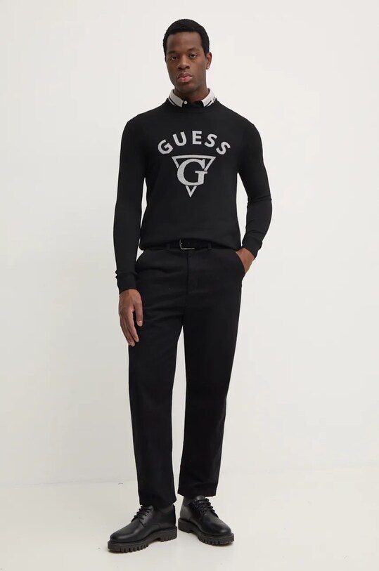 Guess pulover EDGAR M4BR06.Z3H82 negru AW24