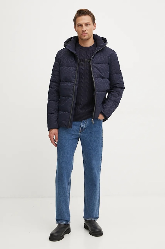 Sveter s prímesou vlny Guess ELWYN M4BR11.Z3HA2 tmavomodrá AW24