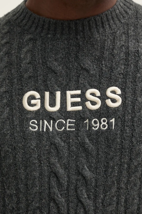 Sveter s prímesou vlny Guess ELWYN M4BR11.Z3HA2 sivá