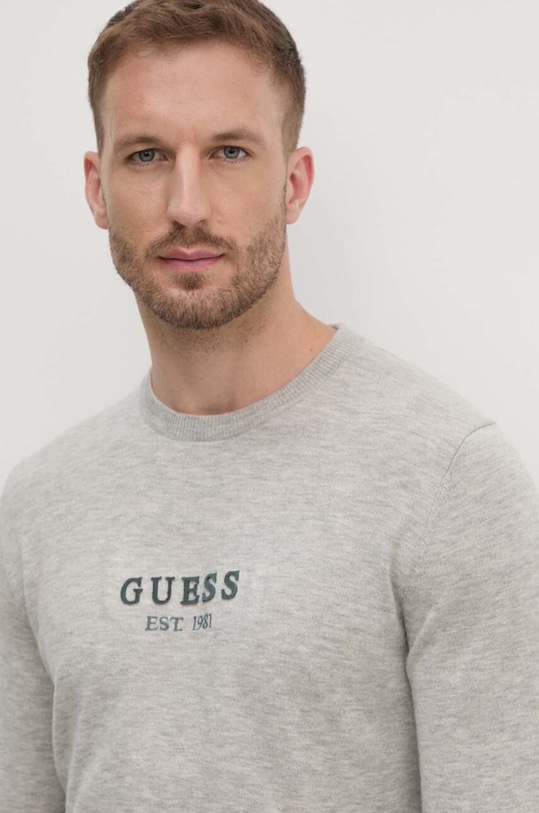 Svetr z vlněné směsi Guess DORAN šedá M4YR04.Z3052