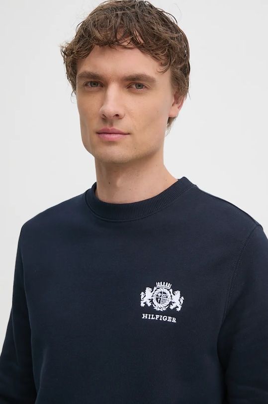 Bavlněná mikina Tommy Hilfiger námořnická modř MW0MW35528