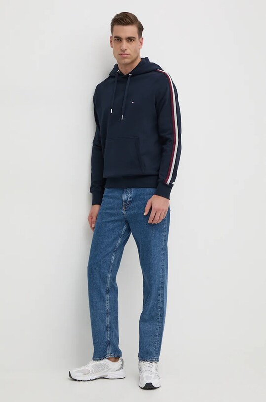 Bavlněná mikina Tommy Hilfiger MW0MW37225 námořnická modř AW24