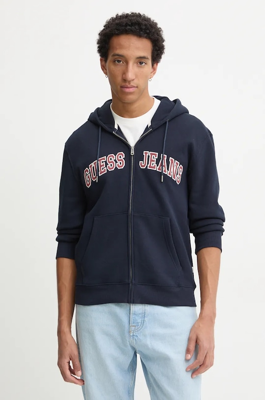 Mikina Guess Jeans s kapucí námořnická modř M4BQ35.K9V31