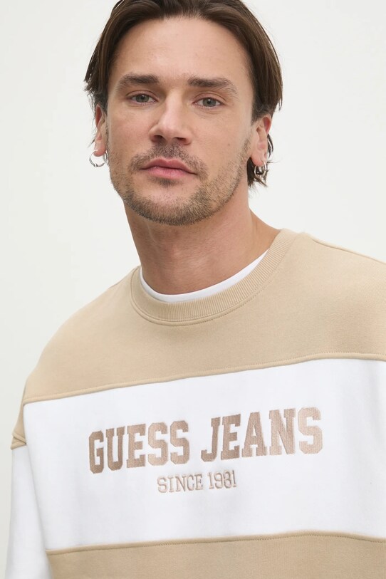 Μπλούζα Guess Jeans μπεζ M4BQ39.K9V31