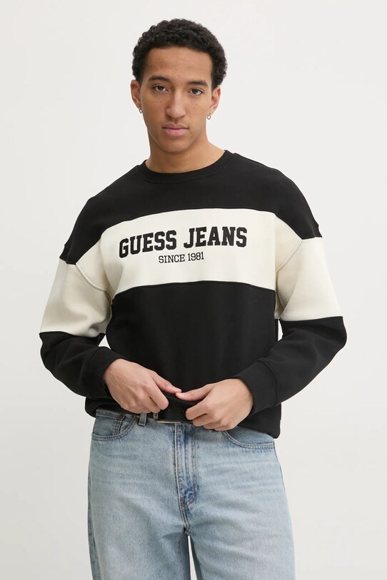 Guess Jeans bluza cu modele negru M4BQ39.K9V31