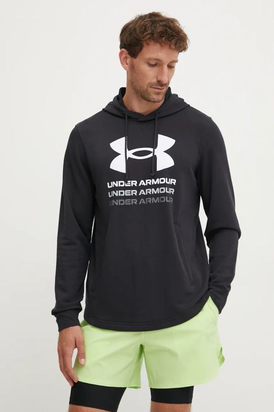 Кофта для тренинга Under Armour Rival с капюшоном чёрный 1386047