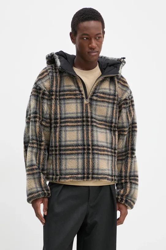 Y/Project hanorac fleece INSERT HOOD FLEECE PULLOVER cu modele bej 209JA003