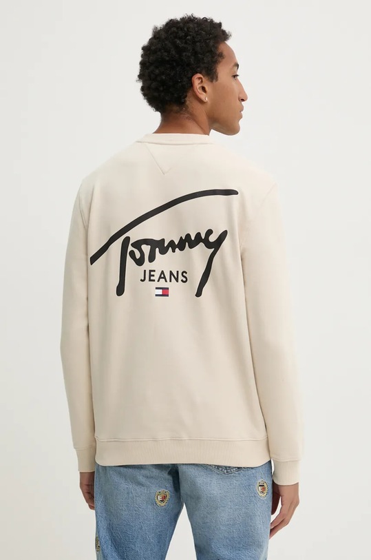 Ρούχα Βαμβακερή μπλούζα Tommy Jeans DM0DM19230 μπεζ