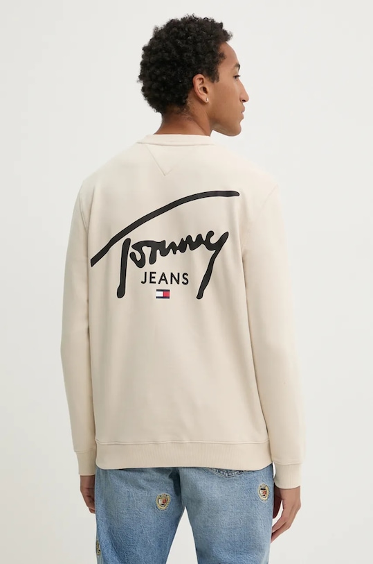 Oblečenie Bavlnená mikina Tommy Jeans DM0DM19230 béžová