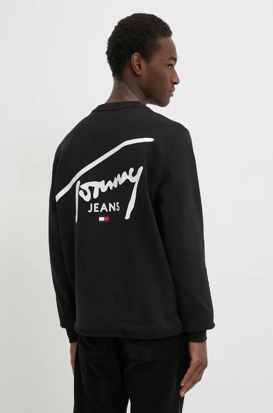 Bavlněná mikina Tommy Jeans bez kapuce černá DM0DM19230