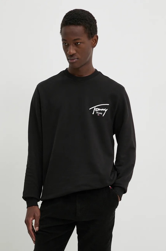 Bavlněná mikina Tommy Jeans DM0DM19230 černá AW24