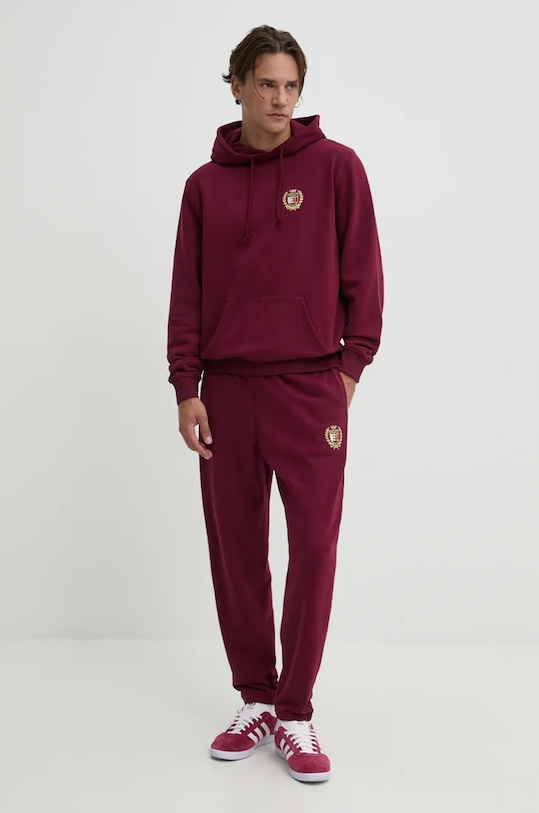 Bavlněná mikina Tommy Jeans DM0DM19762 burgundské AW24