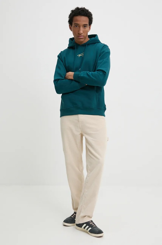 Mikina Tommy Jeans DM0DM20507 tyrkysová AW24