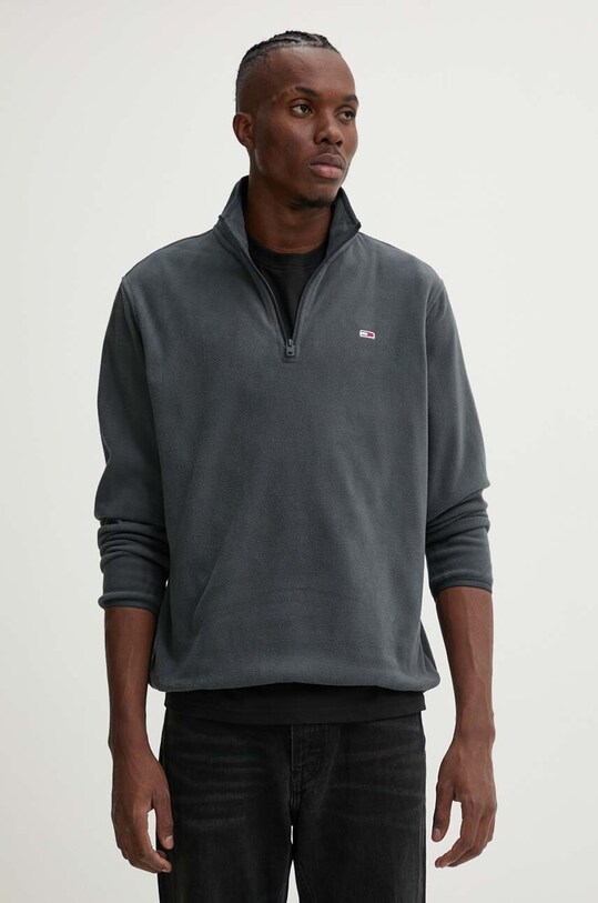 Tommy Jeans hanorac fleece uni gri DM0DM20508