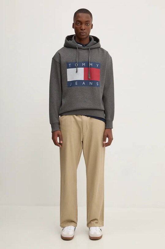Tommy Jeans felső DM0DM20591 szürke AW24
